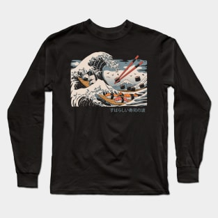 The Great Sushi Wave Long Sleeve T-Shirt